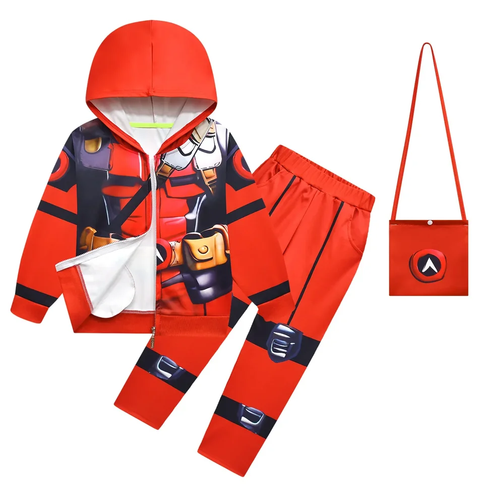Kids Boys superhrdina vlk Wold Logan zips s kapucňou dlhé nohavice sada outfit vianočné halloween cosplay kostým