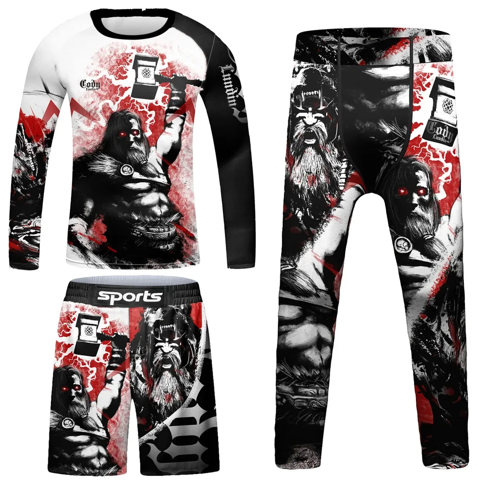 Kids Sportswear MMA Muay Thai Box Set Rashguard Boys Running Tracksuit Deti Cvičenie basketbalové fitness tréningové oblečenie