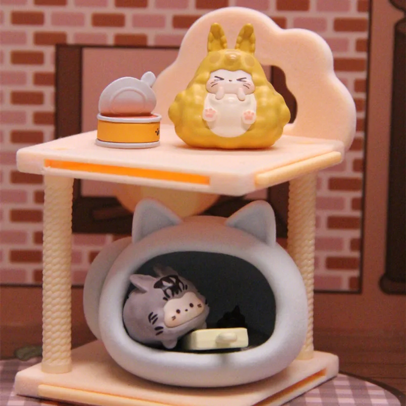Kiki Meow Apartment Series slepé boxy hračky roztomilé akčné anime figúrka kawaii tajomstvá modely dizajnér dizajnér bábiky roztomilý Desktop Gift
