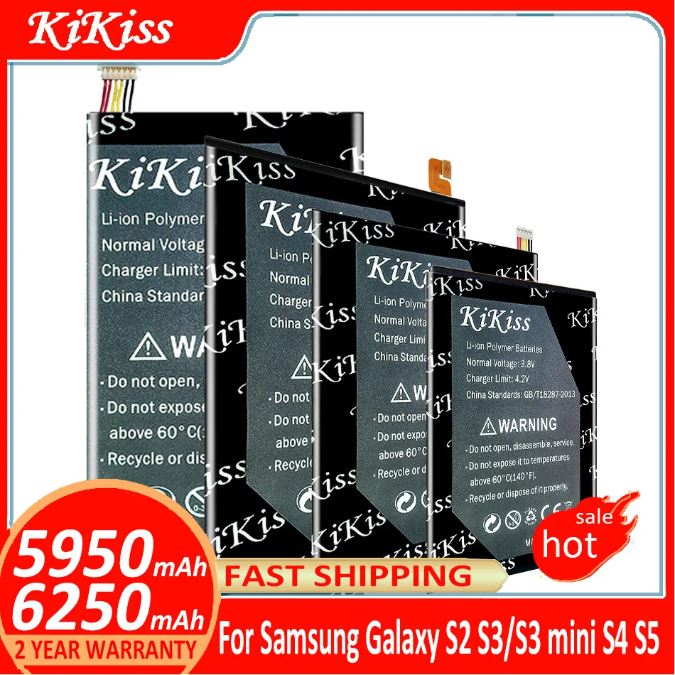 Kikiss batéria pre Samsung Galaxy S2 S3 Mini S4 S5 Ace 2 GT I8190 I8160 I9100 I9300 I9500 I9505 G900F G900 EB425161LU EB-L1G6LLLU