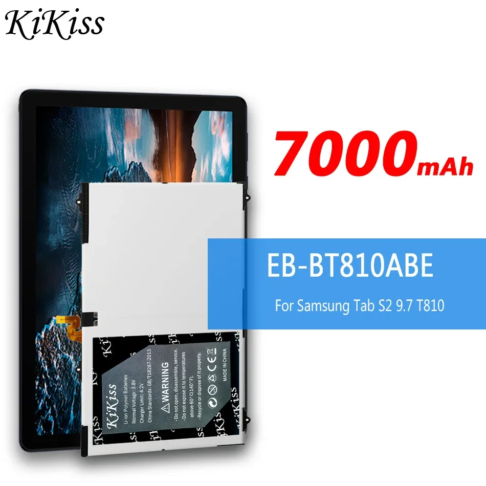Kikiss batéria pre Samsung Galaxy Tab S2 9.7 T815C T813 T815 T819C SM-T815 SM-T810 SM-T817A EB-BT810ABE 7000MAH