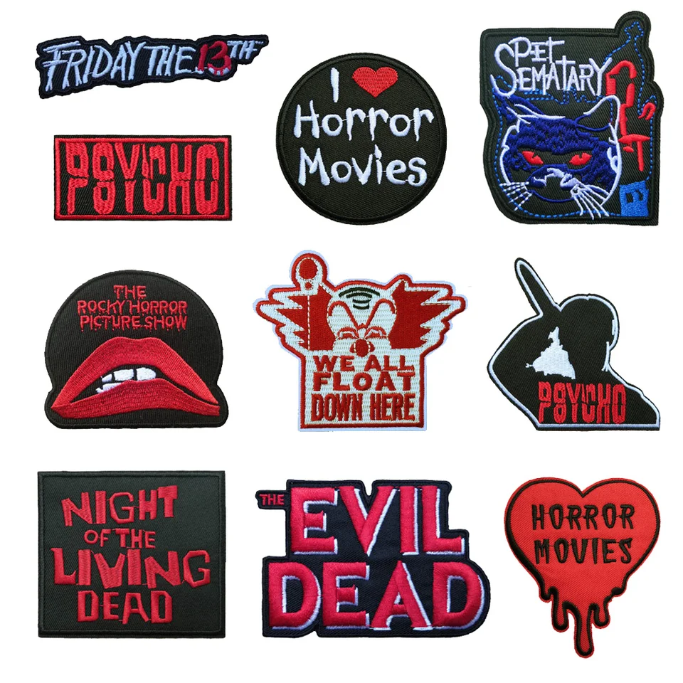 Killer horor vyšívaný železo na záplate Chucky Jason Voorhees Charles Manson Michael Myers Freddy Krueger Billy Halloween
