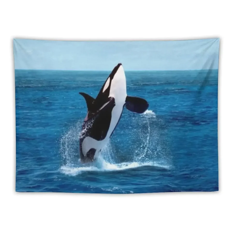 Killer Whale, Orcinus Orca Tapištry kúpeľňa Decor Custom Gobestry