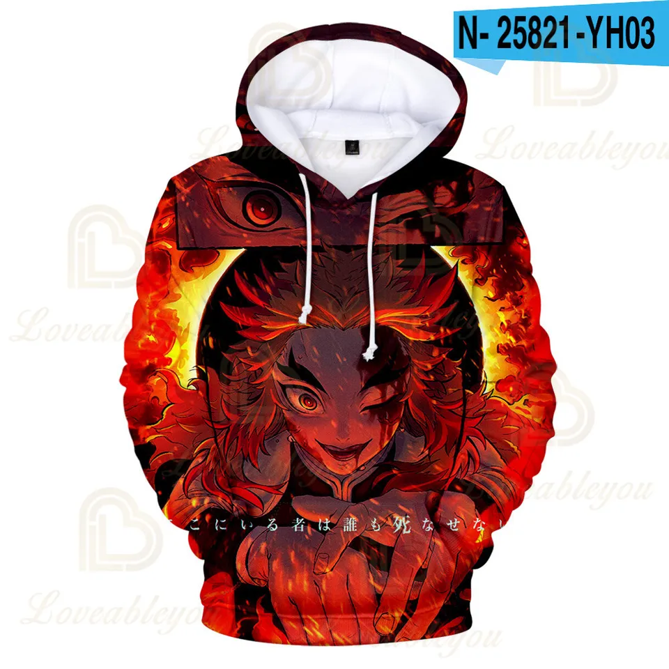 Kimetsu no Yaiba Anime Anime 3d Hoodie Kochou Shinobu Cosplay kostým Demon Slayer Hoodies Men Ženy Rengoku Shinjurou Mikiny