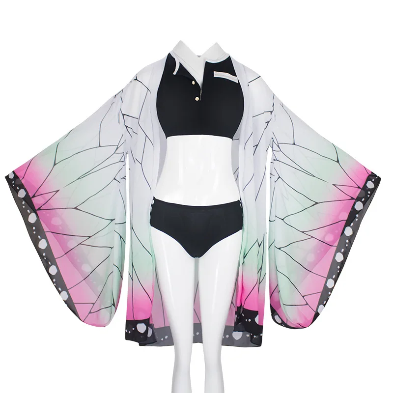 Kimetsu no yaiba cosplay oblečenie kachle do dverí Tanjrou Nezuko Butterfly vydrží cos kostýmy duchovné zabíjanie plaviek cosplay