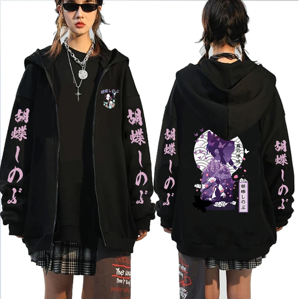 Kimetsu no yaiba kanriji mitsuri anime mikiny Kamado nezuko zips Up Mikina démon Demon Slayer Kochou shinobu zipsové kabáty