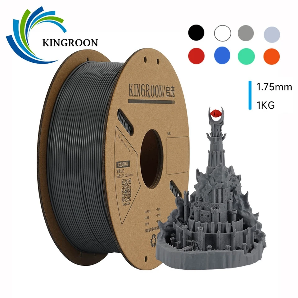 Kingroon Standard 1KG PLA PETG TPU ABS vlákno 1,75 mm +/- 0,03 mm No Bubbles 3D TLAČNÁ PLASTNÁ, ROAND COOL