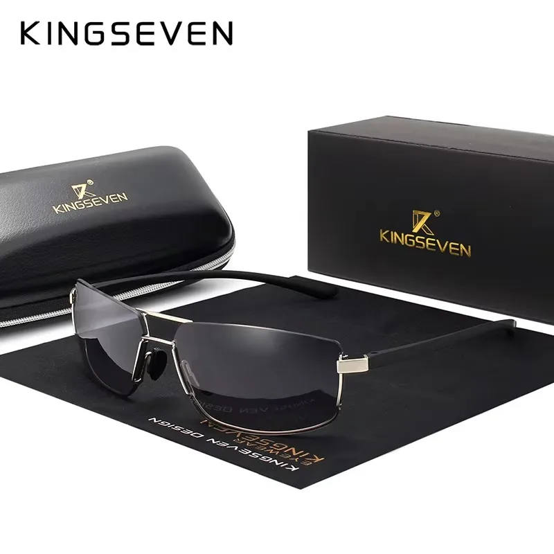 Kingseven UV400 Slnečné okuliare Slnečné okuliare Muži, ktorí jazdia obdĺžnik Half-Frame Okuliare Fishing