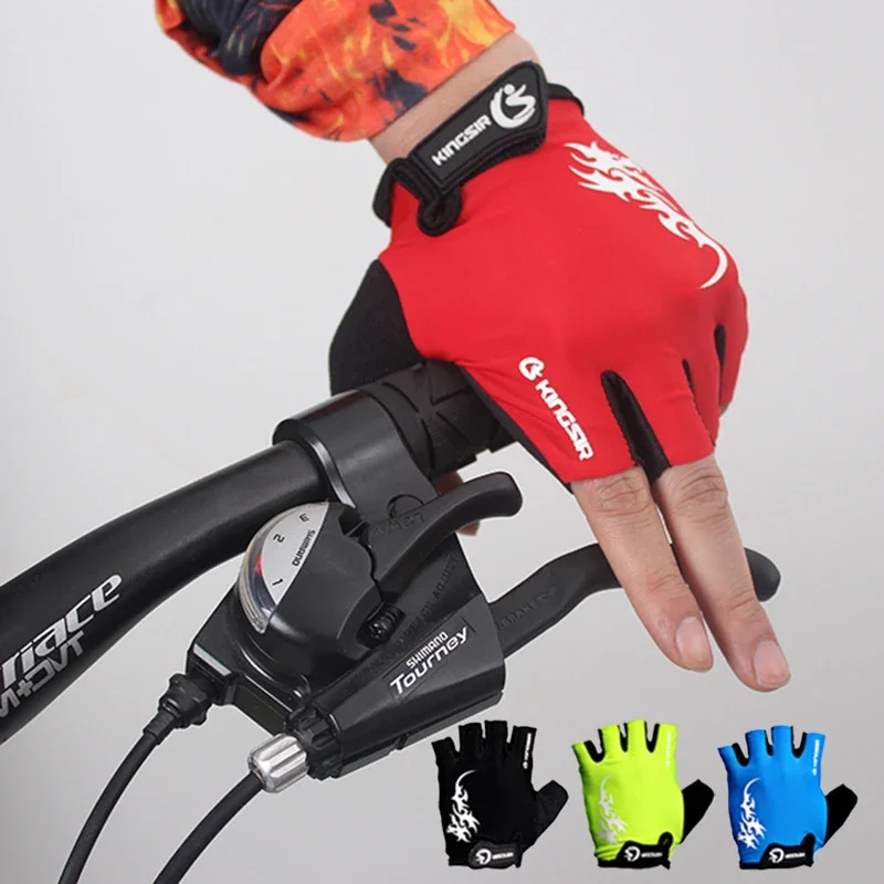 Kingsir Half Finger Cycling Rukavice pre mužov Ženy deti s-xxl