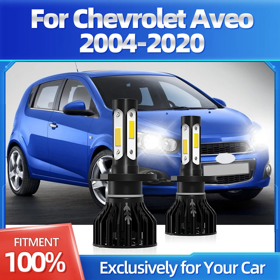Kingsofe 2x exteriérový svetlomet žiaroviek H4 Hight and Low Beam 25000LM Super Bright CSP Easy na inštaláciu pre Chevrolet Aveo 2004-2020