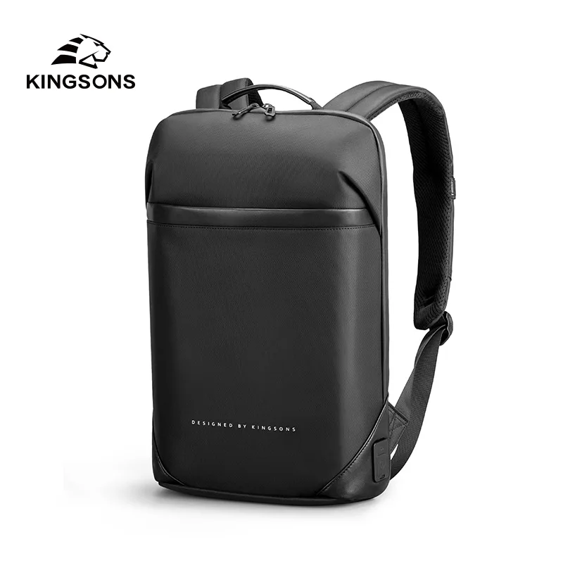Kingsons Slim Laptop Batoh Men 15,6 palca v kancelárii Práca Muži pre batoh batohu unisex Čierny ultralight batoh tenký Mochila