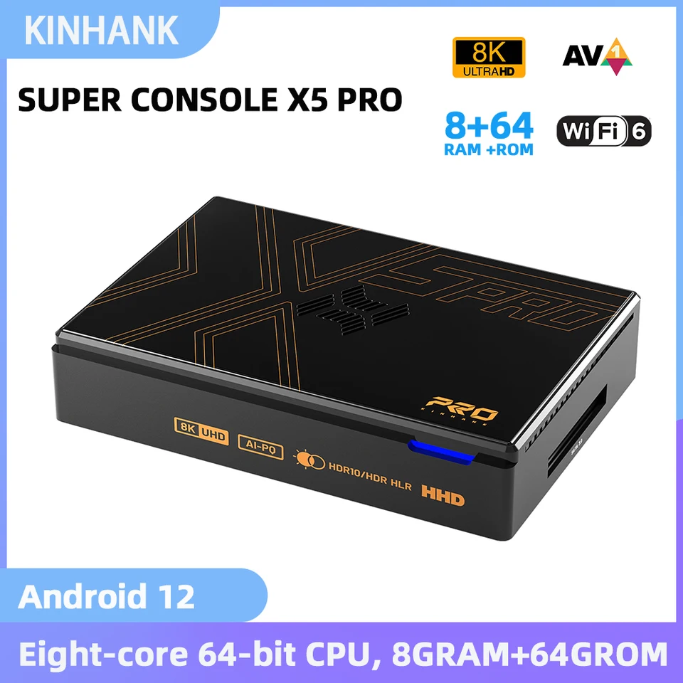 Kinhank Android TV Box Android 12.0 Super Console X5 Pro 8GB 64GB RockCip RK3588 8K@60 snímok za médiá BT5.0 Smart TV Box