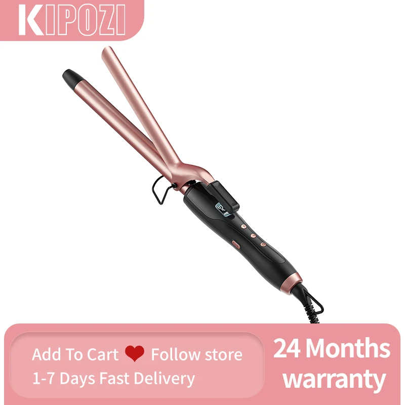 Kipoz curling prútik 19 mm, keramický natáčka na vlasy s nastaviteľnou teplotou, zahŕňajú veľkosti cestovania odolnej