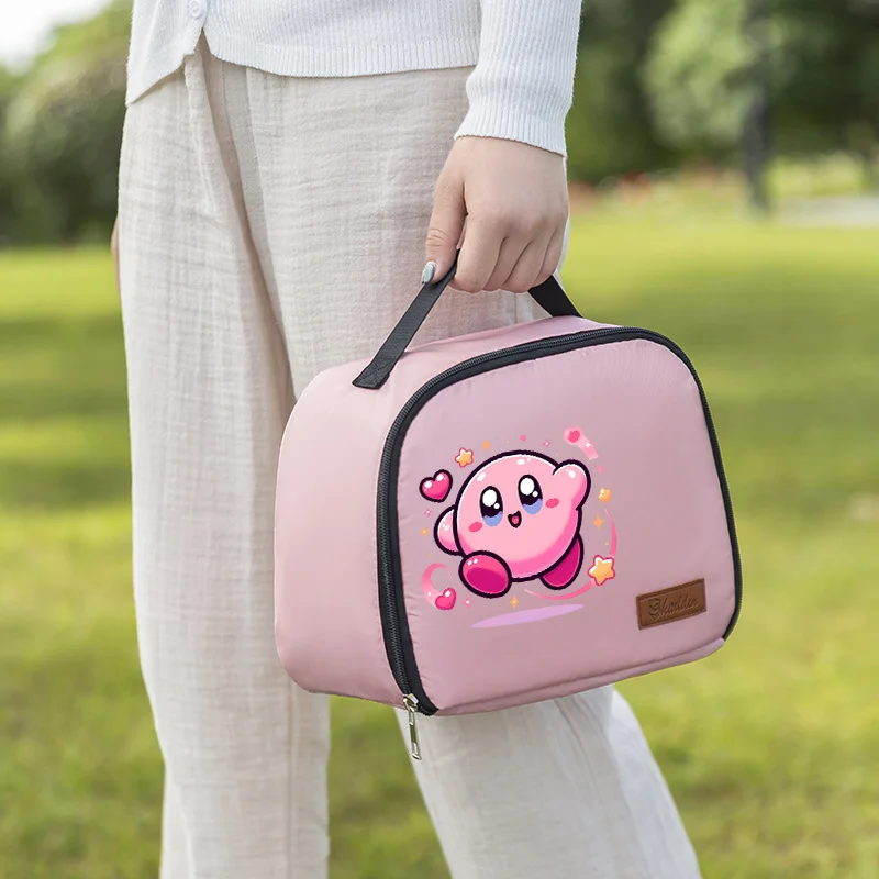 Kirby Lunch Bag Girls Boys Cartoon Izolované tepelné tašky Ženy prenosné čerstvé balenie pikniku cestovné úložné priestory