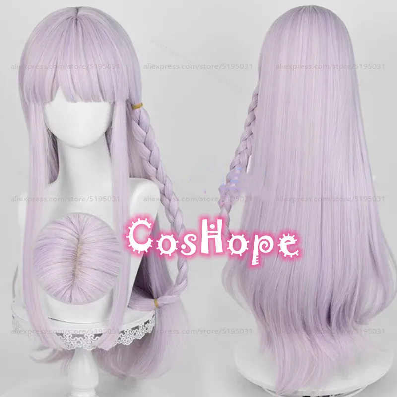 Kirigiri kyoko cosplay parochňa 80 cm dlhé vlasy Light Purpurová parochňa Cosplay anime cosplay tepelne odolné syntetické vlasy