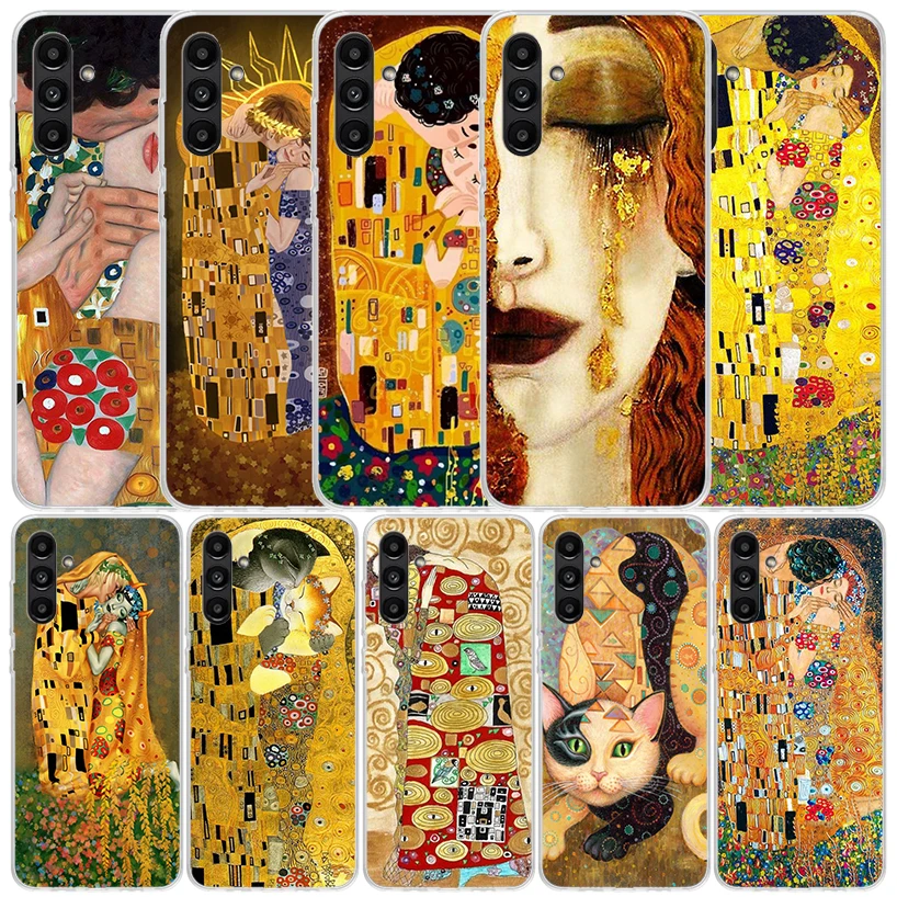 Kiss by Gustav Klimt Desig Petre v prípade pre Samsung Galaxy A15 A14 A13 A12 A55 A54 A53 A52 A35 A34 A33 A32 A32 A25 A24 A24 A23 A22 A04S A0
