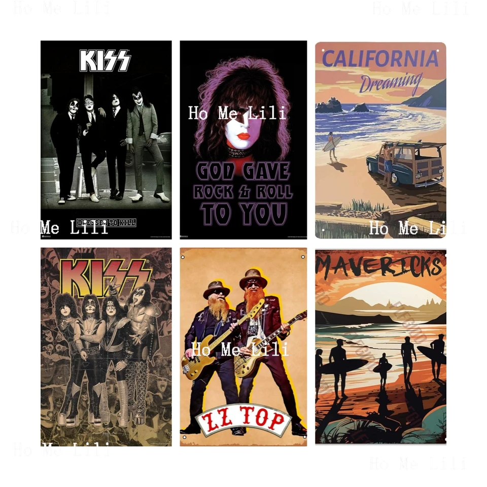 Kiss Rock Band Album Star Child Paul Stanley Cover Plagát Wall Demodohraný kovový plake vinyl stena Art Deco Seaside Beach Surfer