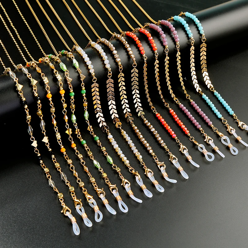 KissMe Unikátne cukrovinky Candy Matte Acryly Link Chains pre masku Slnečné okuliare Reťaze Multicolor guľôčky kovové módne dámske doplnky