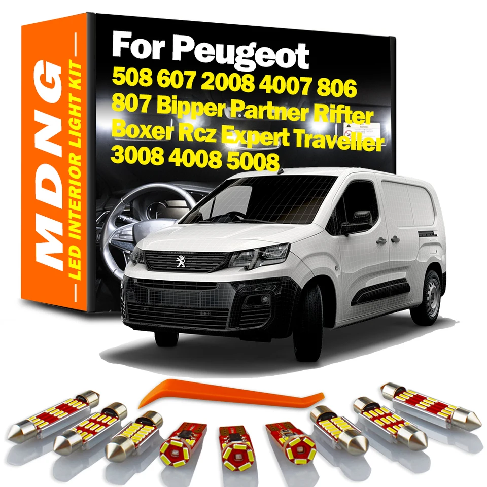 Kit pre interiérové ​​svetlo Auto pre Peugeot 508 607 2008 4007 806 807 Bipper Partner Rifter Boxer RCZ Expert Traveler 3008 4008 5008