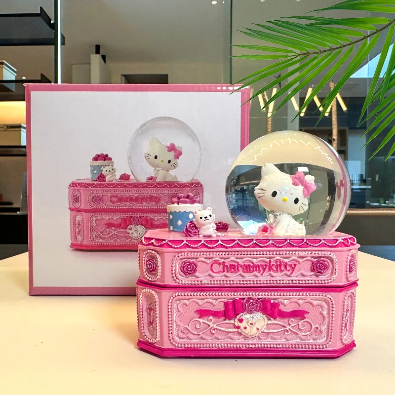 Kitty Charmmy Crystal Ball živice šperky šperky krabičky Ring Box Náhrdelník skrinka Storage Box Domáca dekorácia pre svadobné darčeky Domáce dekorácie