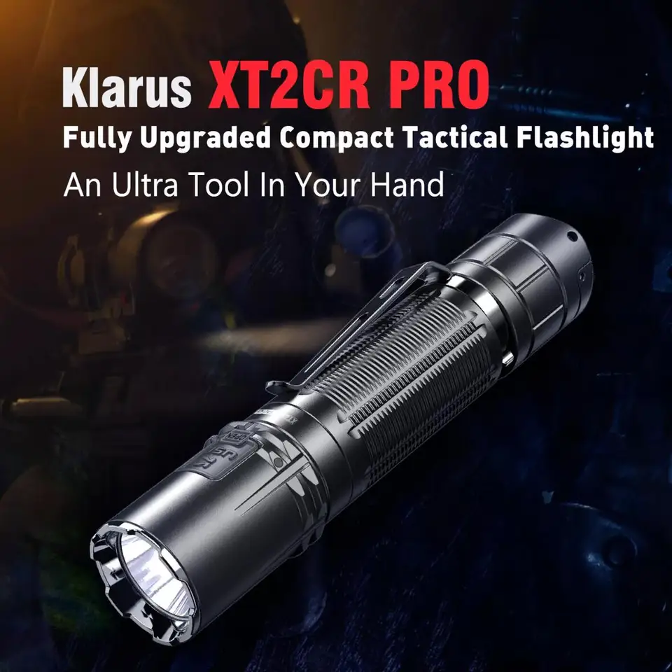 KLARUS XT2CR Pro LED taktické baterky 2100lumens USB-C Nabíjateľné XHP35 HD Light 6 Lighting Modes Torch s batériou 18650