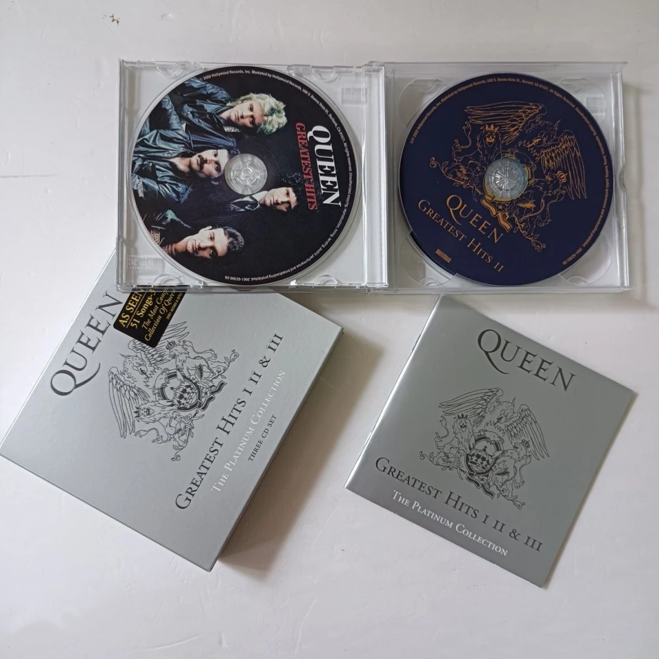 Klasická kráľovná Freddie Mercury Music CD CD Platinová zbierka Greatest Hits Album 3pcs Hudobná nahrávka Cosplay Soundtracks Box