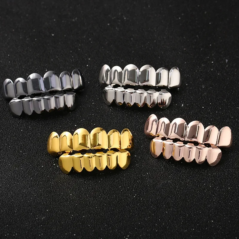 Klasická móda 6/6 zubov hiphop zubné zubné zubné súpravy dekorácie Dietal Dental Grills for Men zuby grilzové šperky zubné mriežky