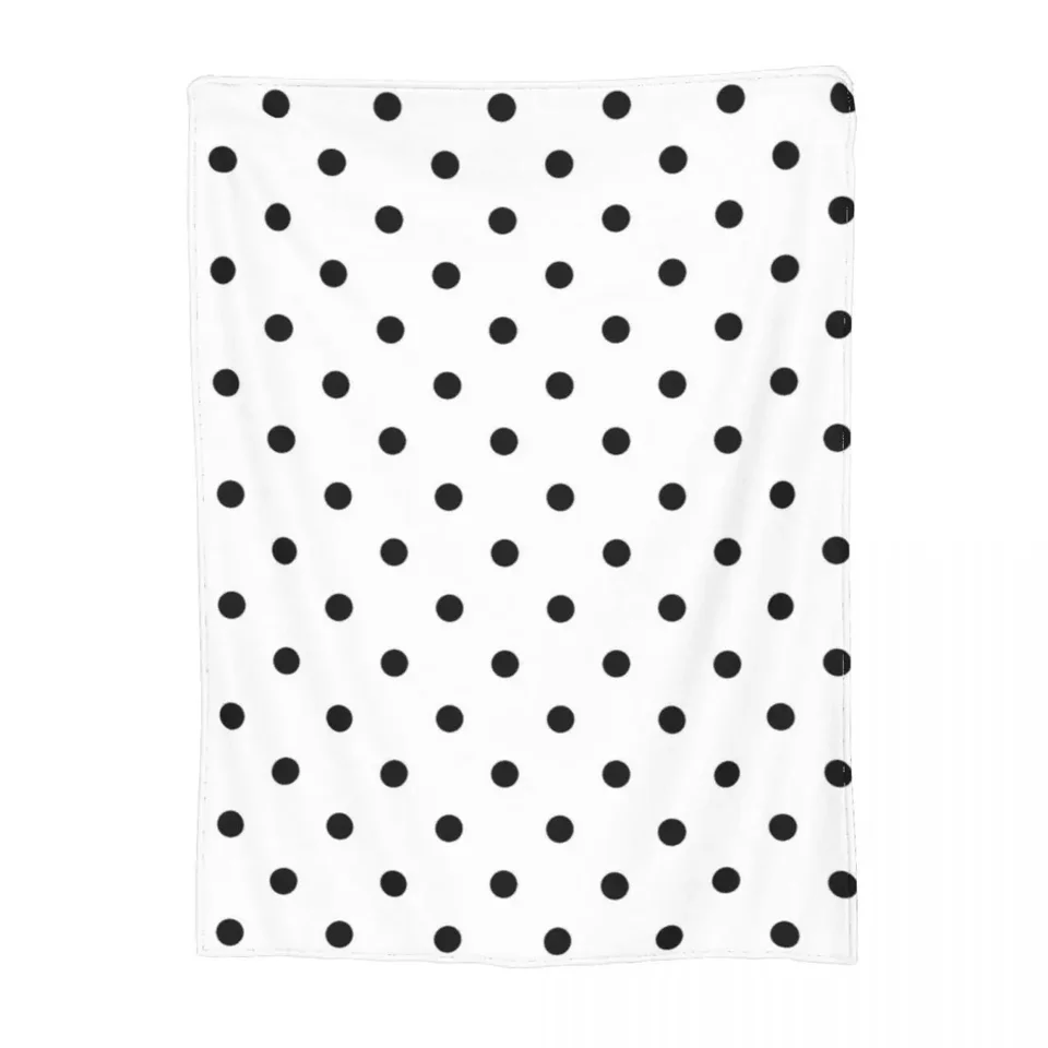 Klasická polka dot prikrývka biele čierne polkadoty retro vzorové móda veľké posteľné posteľné fleece vonkajšia mäkká prikrývka