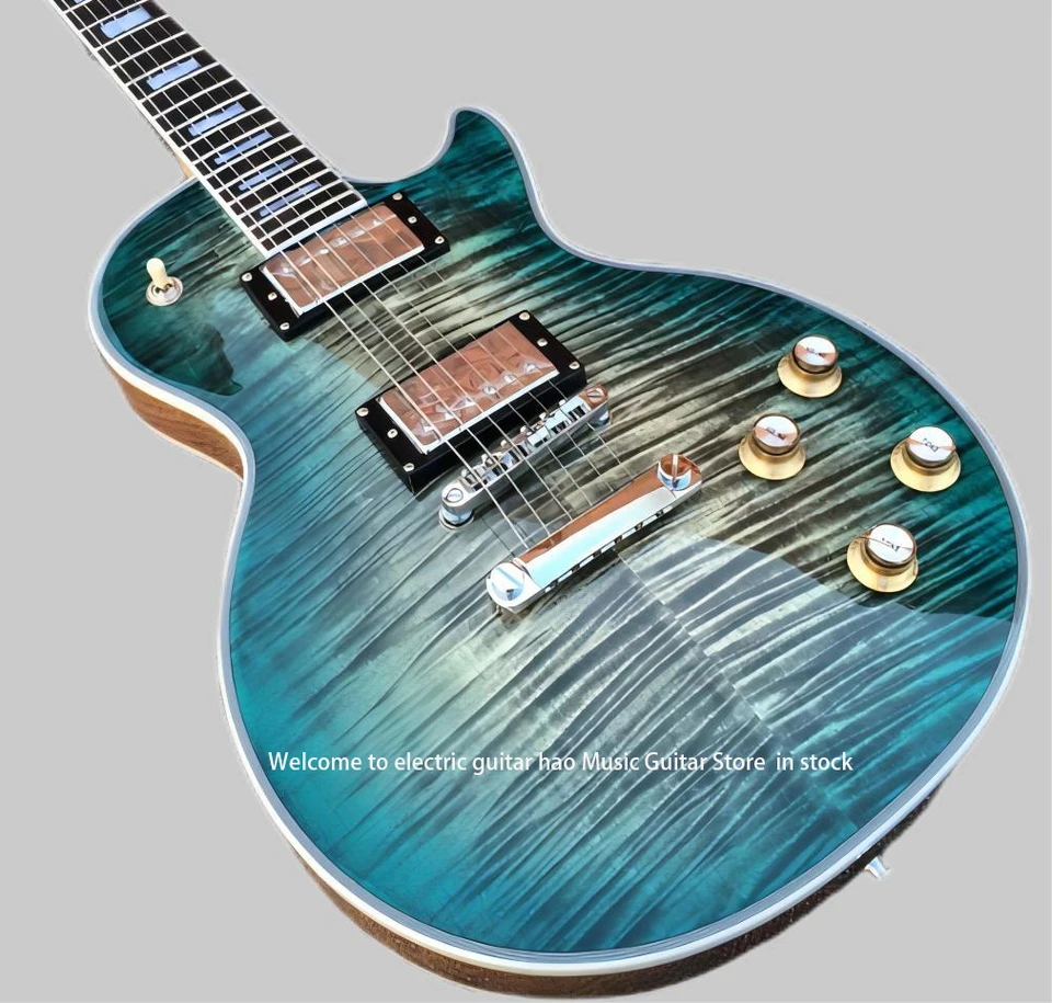 Klasická svetlo modrá plameň Top elektrická gitara s hmatníkom ružového dreva