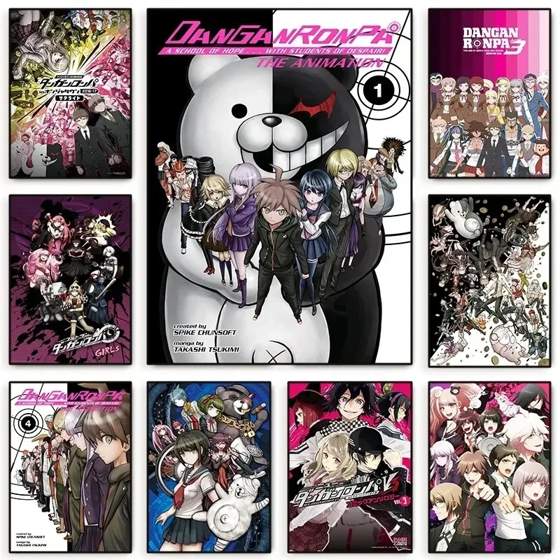 Klasické anime hry Game Series Danganronpa plagáty plátno maľba nástenné umenie výtlačky moderné umenie Obrázok pre deti