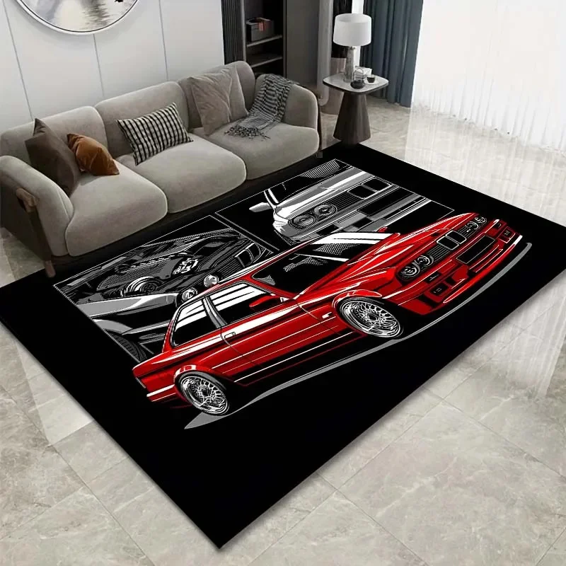 Klasické auto E30 vzor koberce koberce Spálňa obývacia izba kúpeľňa Kreatívne dvere mat koberec koberec Man Cave Home Decor