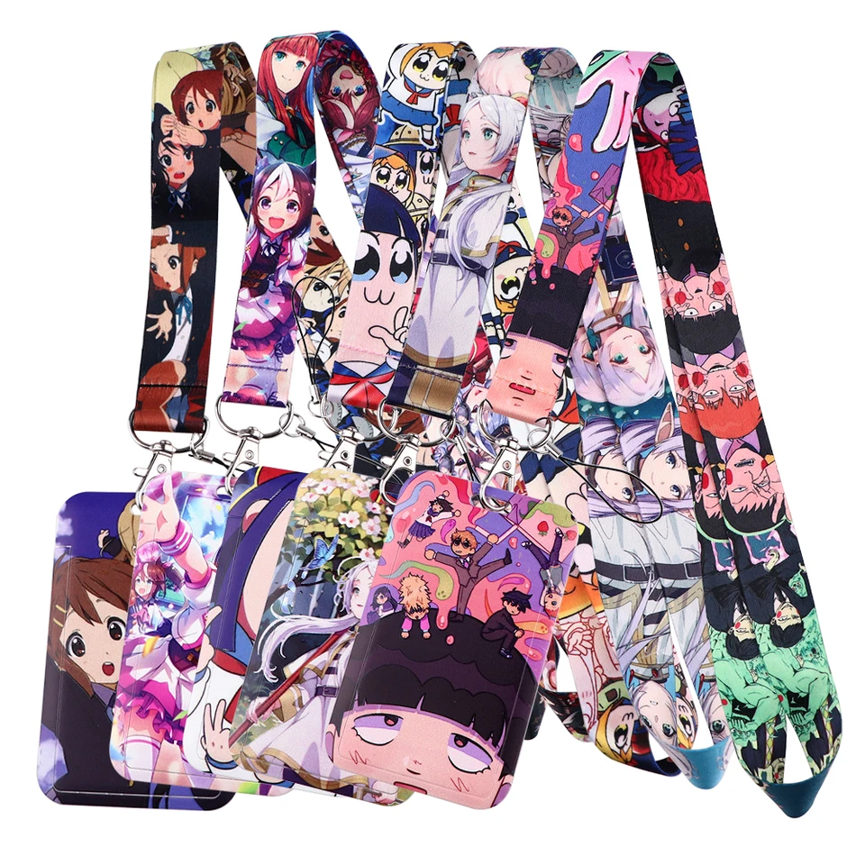 Klasický anime krk popruh kľúča odznak držiaka ID karta Pass zavesenie lana Laniat na kľúče pre kľúčové krúžky doplnky