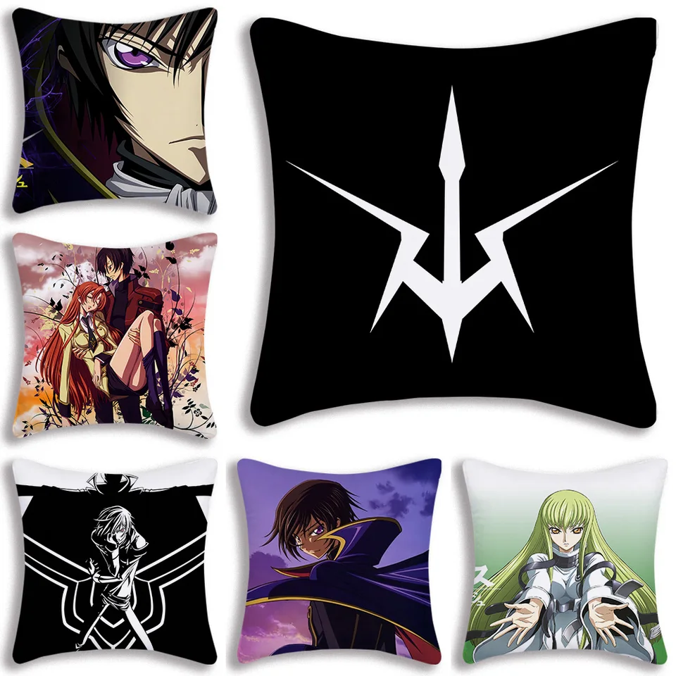 Klasický anime kód geass vankúš pokrýva karikatúru pohovky dekoratívne dom