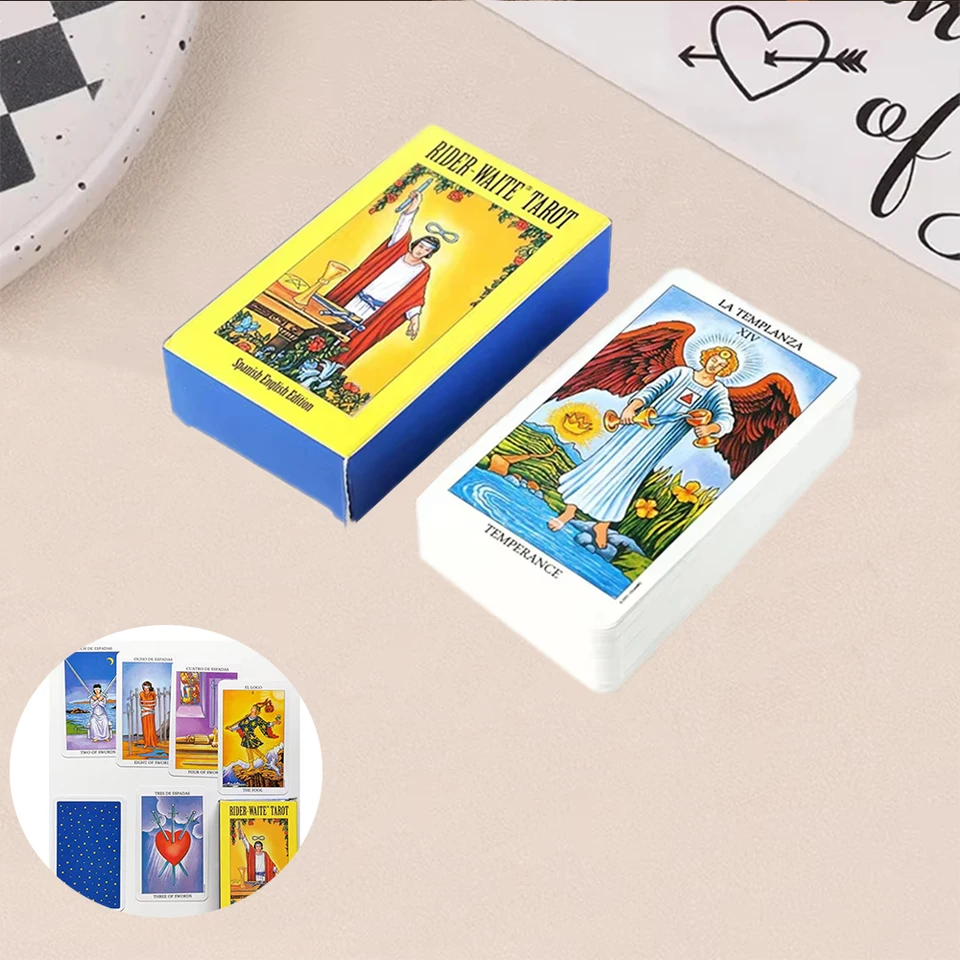 Klasický jazdec Waite Taroty s veštením osobne použitie Tarot Deck Plná anglická španielska verzia Oracles Deck pre stolovú hru