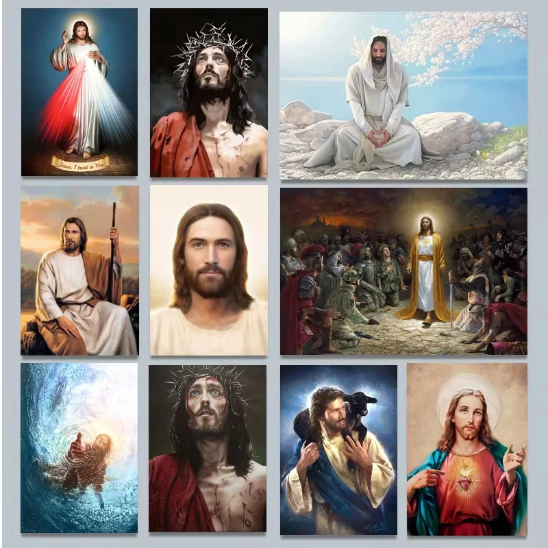 Klasický kresťan Ježiš Kristus God Canvas maľby Náboženstvo plagát tlačí nástenné umelecké obrázky domáci kostol gallelry dekor