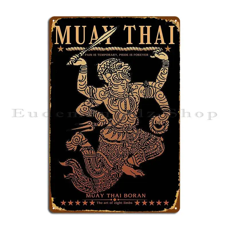 Klasika Muay Thai Hanuman Born to Fight Metal Sign Wall Wall Wall Garage Classic Prispôsobte cínový znak plagát
