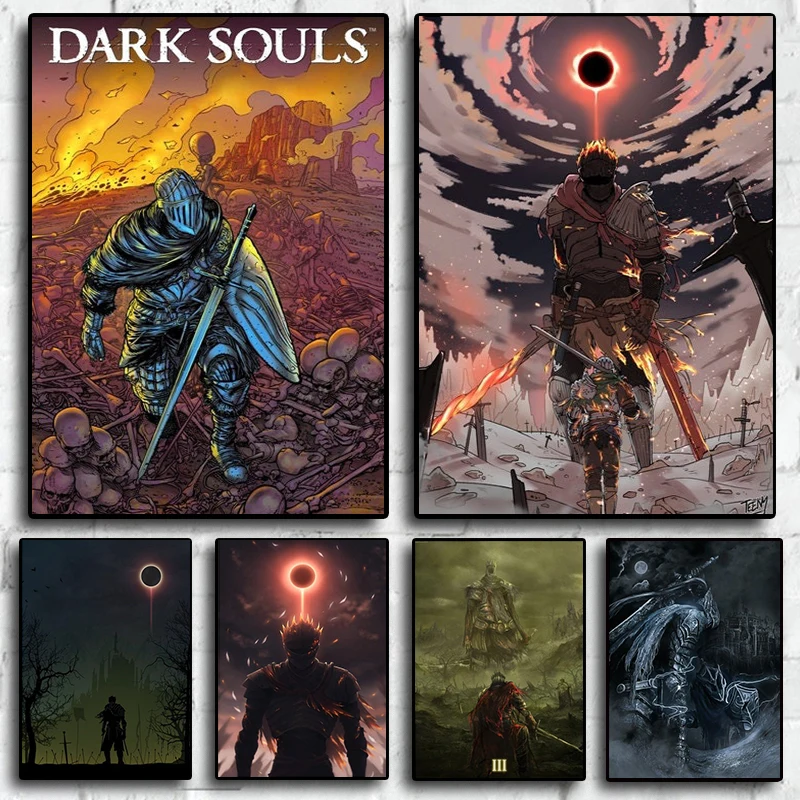Klasika videohry Dark Souls 3 postava Canvas Painting Print Plagáty pre herňu obývaciu izbu nástenná domáca výzdoba Art Pictures