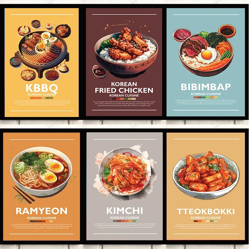 Klassikalín Minimalistlik Seinakunst Gourmet Eggs rezance grilovanie sushi hd lõuend prindi poster köök restoran dekoratsioon