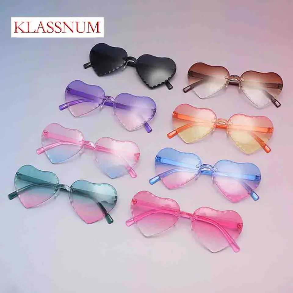 Klassnum milé dieťa Láska Fancy Slnečné okuliare Piece Broskyne srdce Slnečné okuliare Slnečné okuliare bez rušenia srdca Candy Colors Party