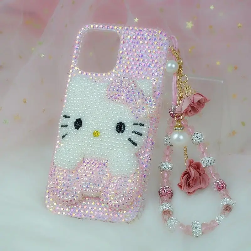 Klenot pre iPhone 7 Plus Hello Kitty 11 12 13 14 Pro Max Pase Pase XS Max Rinestone Pink Jelly Diamond 15