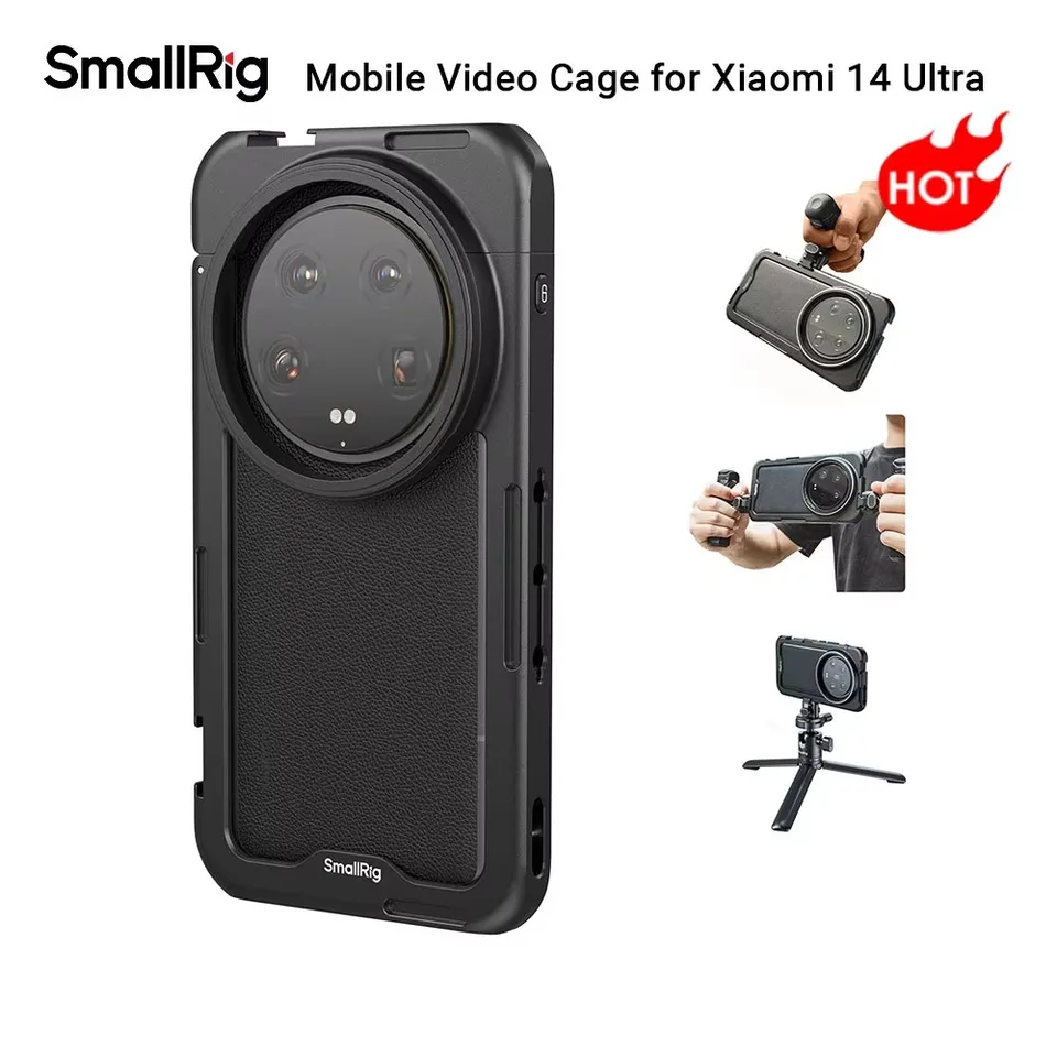 Klietka SMALRIG 14 Ultra Phone pre Xiaomi 14 Ultra, rýchle vydanie dizajnu mobilná video klietka so studenou topánkou pre videoografiu -4733