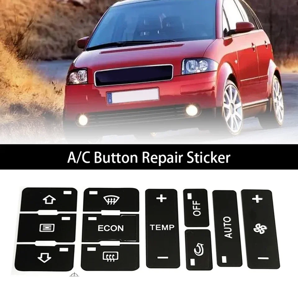 Klimatizácia AC AC AC Climate Control Tlačidlo Opravy nálepiek Nálepky Styling dekorácie pre Audi A2 A3 A8L