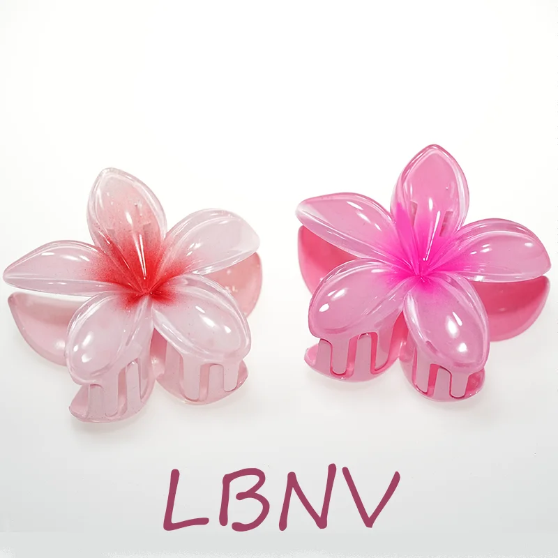 Klipy na vlasy červeného kvetu pre ženy Trendy sladké vlasy pazúry krabie svorky Barrettes Myer Hawaiian Heady Headar Dievčatá Kaderné doplnky