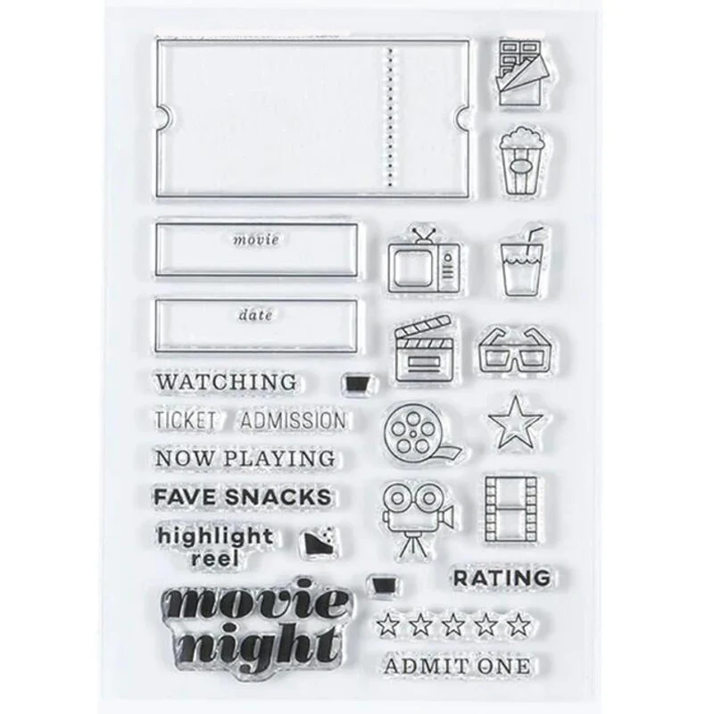 Kljuyp Movie nočná pečiatka Transparentné čisté silikónové pečiatky pre DIY Scrapbooking/výroba kariet/detské remeselné dekorácie Dodávky