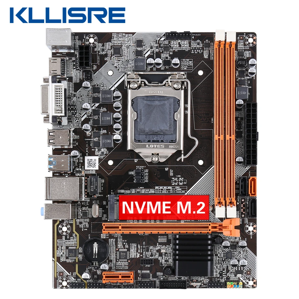 Kllisre B75 Pracovná doska M.2 LGA 1155 pre i3 i5 i7 CPU podporuje DDR3 Pamäť
