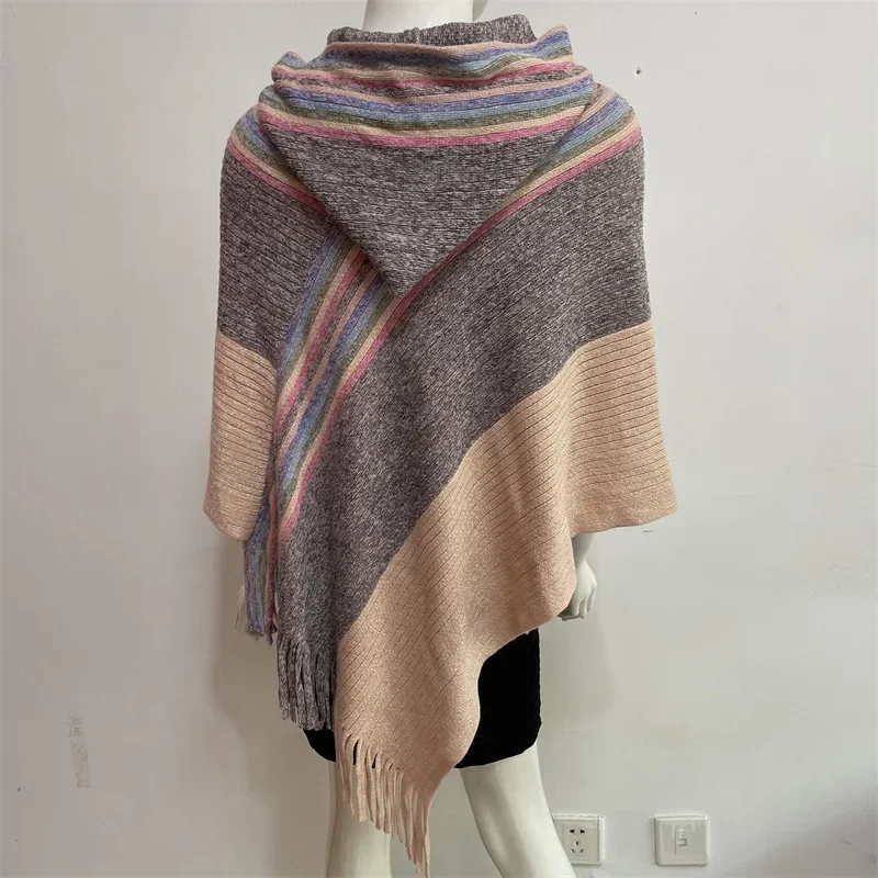 Klobúk šál farebný hodváb nový štýl Európska americká jar jesenná jeseň žien Tassel Double-Purpose Imation Cashmere Pink