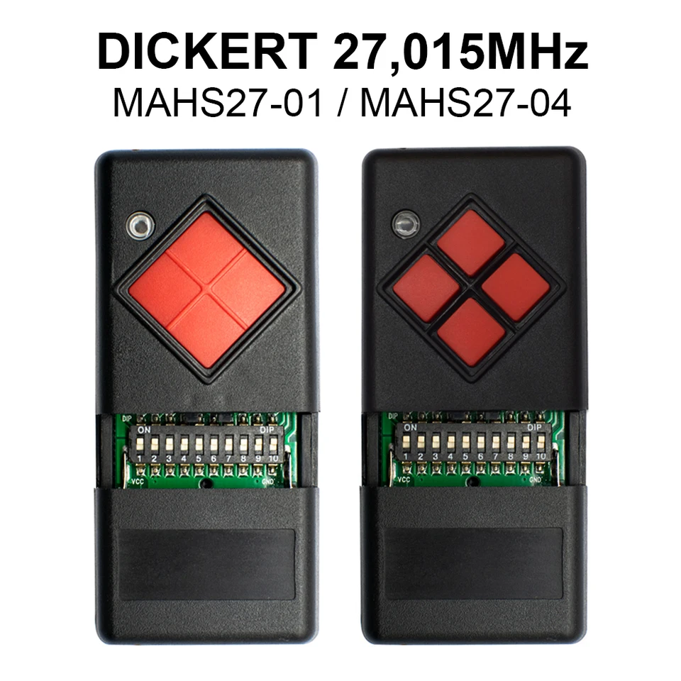 Klony Dickert MAHS27 MAHS27-01 MAHS27-04 27.015 MHz Garážové dvere/diaľkové ovládanie ručného vysielača 27 MHz