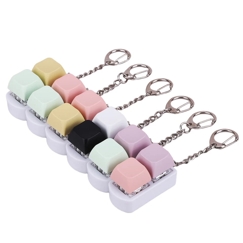 Klávesnica Fidget Hračky Klávesnica Fidget Keychain 2 Klávesy Klávesové spínač Klávesový hriadeľ Tester pre dospelých Dekompresia úzkosti pre dospelých