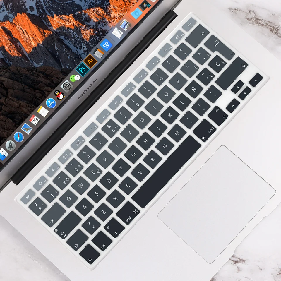 Klávesnica Klávesový kryt EÚ pre chránič pokožky pre MacBook Air 13,3 palca A1466 A1369 2010-2017 Vydanie klávesnice Film