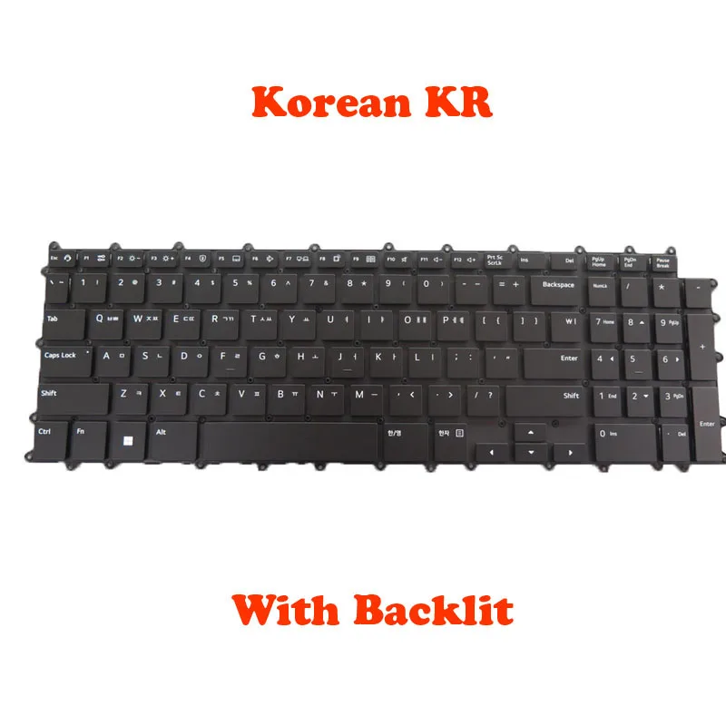 Klávesnica podsvietenia laptopu pre LG KT0120B9FS03KRA00 AEW7423132 20B9B-US Kórejský KR Čierny No Frame